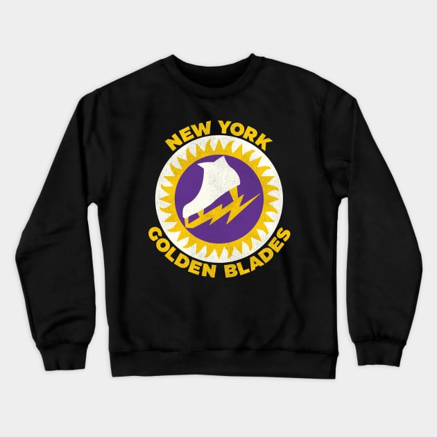 Defunct New York Golden Blades Hockey Team Crewneck Sweatshirt by Defunctland